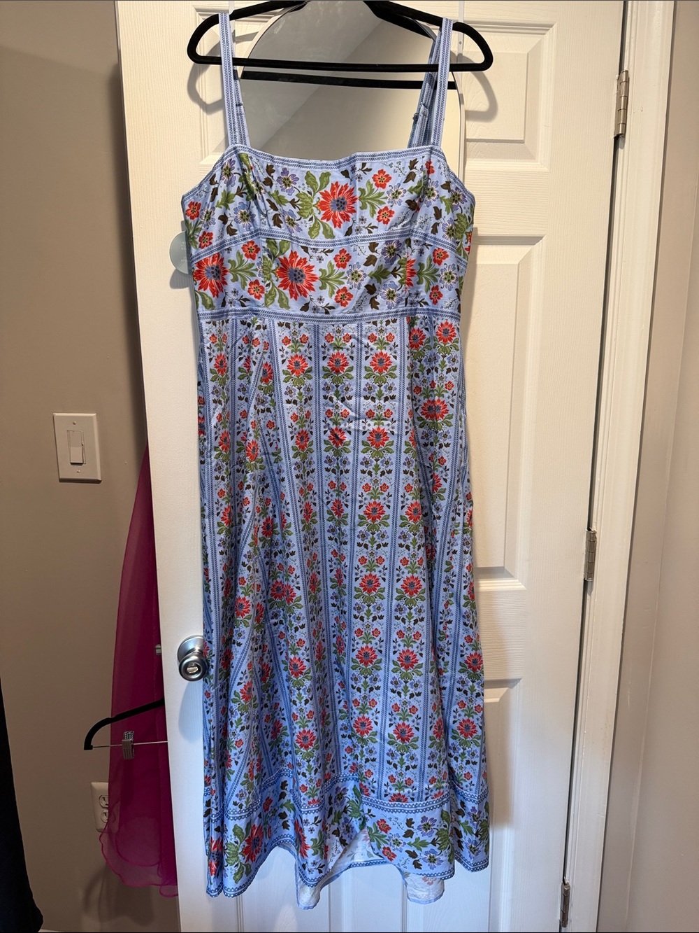 NWT Hill House Margot Midi Dress with Blue and Red florals - Picture 6 of 7